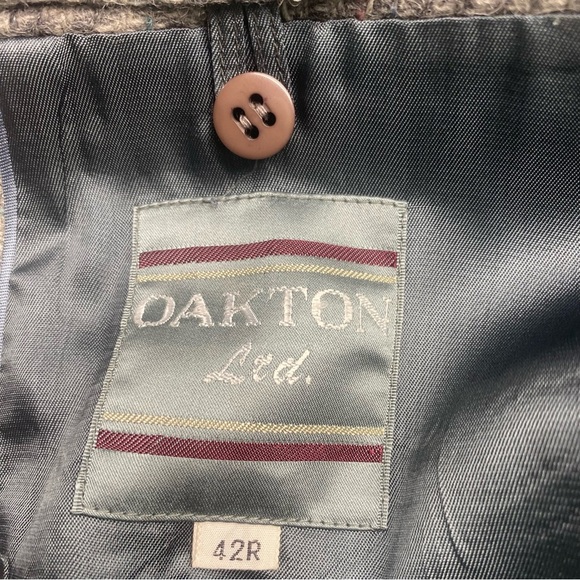 Oakton Ltd Men’s 100% Wool Blazer 42R Gray Single Vent 2 Button CLASSIC - Picture 3 of 14
